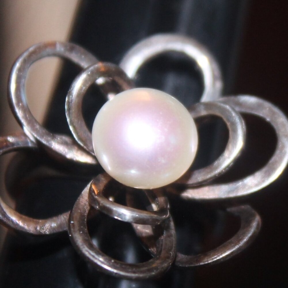 925 Sterling Large Flower Statement Cocktail Ring… - image 3